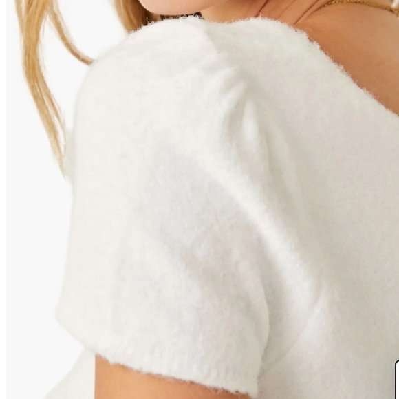 NWT Free People Intimately Keep Me Warm Crop Sweater in Ivory. Size Large - Picture 6 of 14